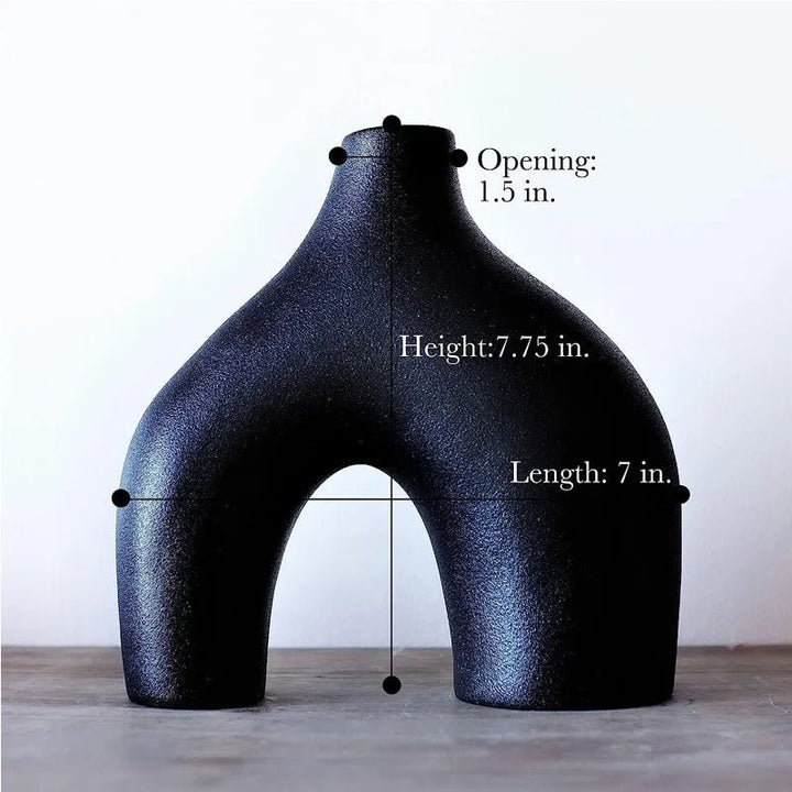 Uregelmessig Minimalistisk Keramikkvase Sett for Modern Dekor | Luvikno