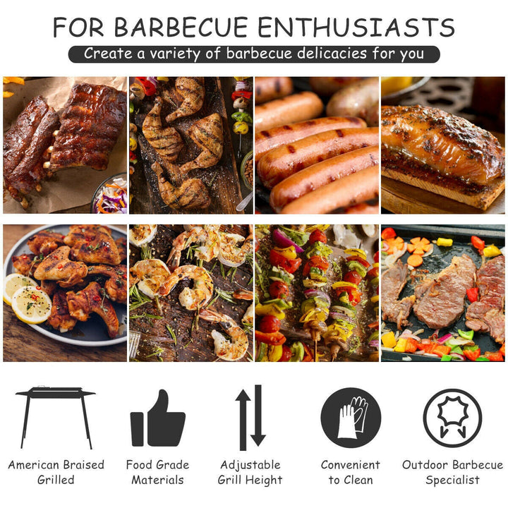 Høydejusterbar utendørs grill med kull | Luvikno
