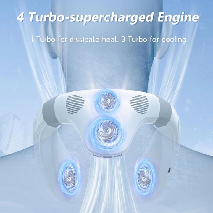 Dual-Cooling Neck Fan med 5200mAh Batteri & Kjøleplate | Luvikno