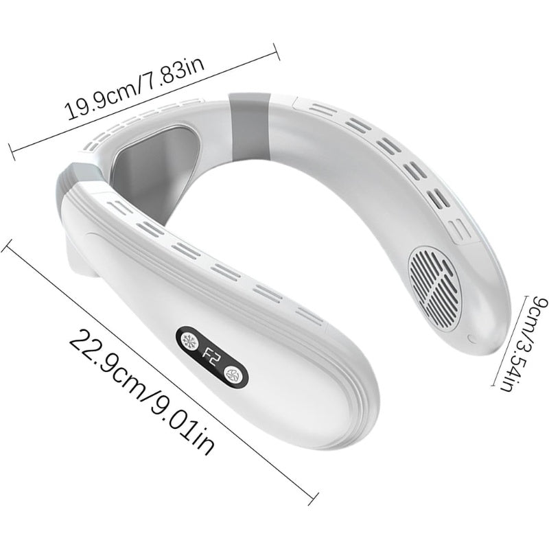 Dual-Cooling Neck Fan med 5200mAh Batteri & Kjøleplate | Luvikno