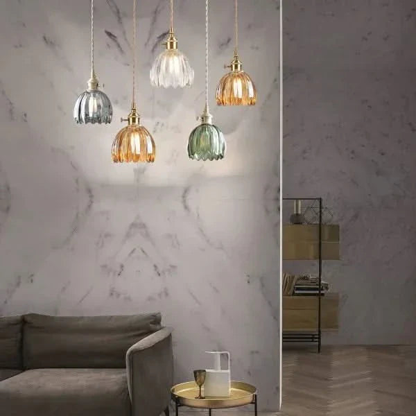 Luvikno | Glass Flower Pendant Light – Japansk stil