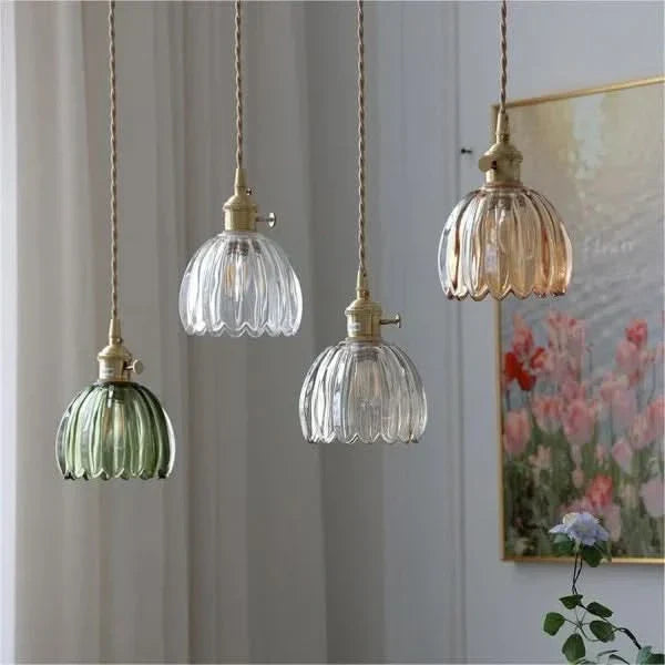 Luvikno | Glass Flower Pendant Light – Japansk stil