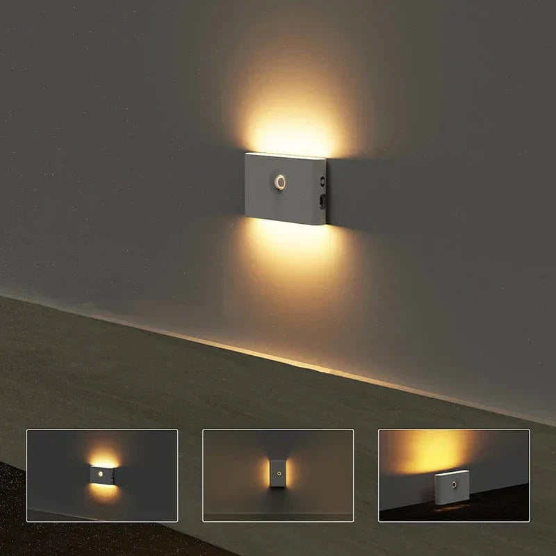 Trådløse LED-nattelys med bevegelsessensor | USB-ladbare | Mykt varmt lys | Luvikno