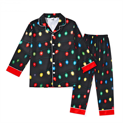 Luvik | Loma perhe nappikiinnitys satiininen joulupajama-setti