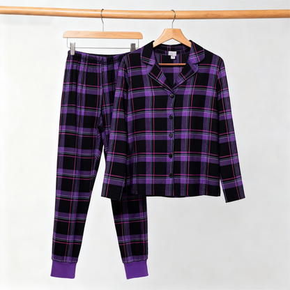 Luvik | Joulu Purppura Ruudulliset Napitus-Edessä Pyjamat Perhe Pyjama Setit