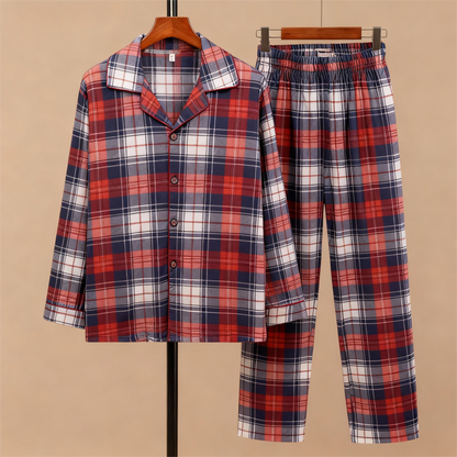 Luvik | Mukavat Ruudulliset Napit Edessä Yöasu Setit Jouluksi