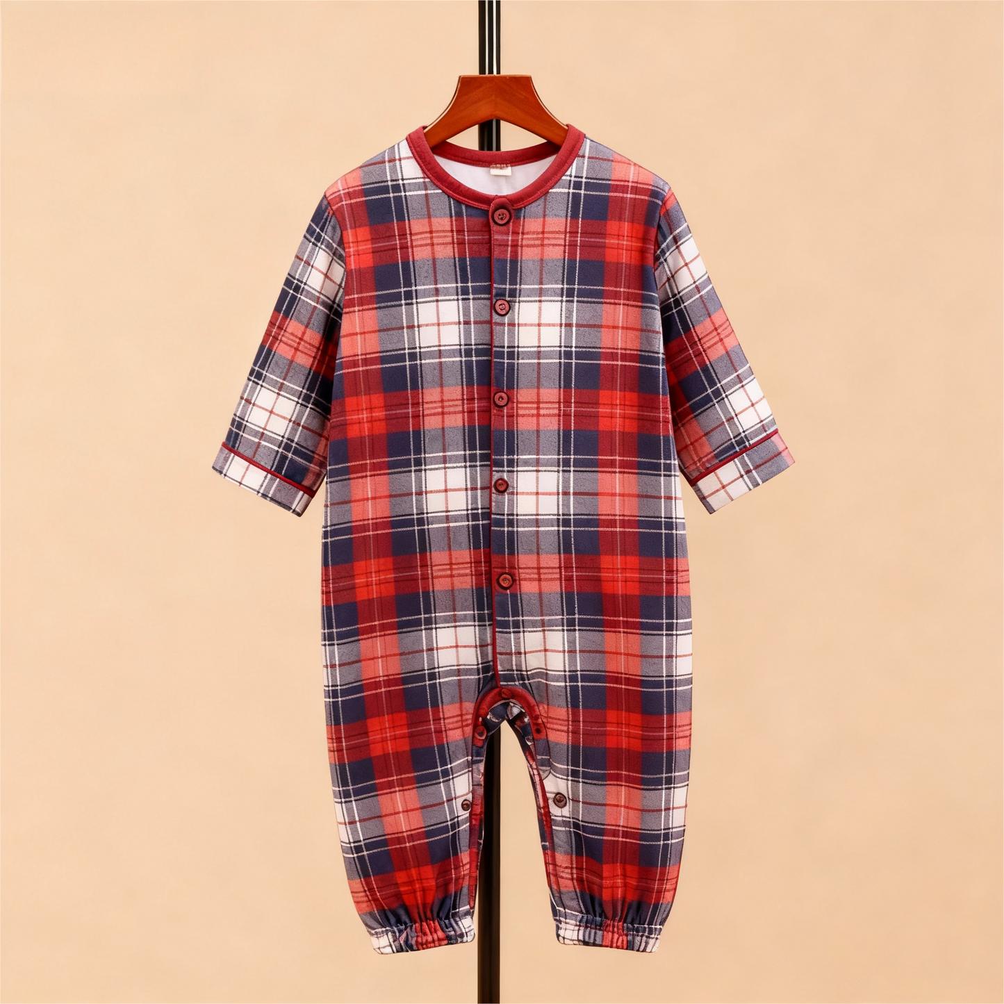 Luvik | Mukavat Ruudulliset Napit Edessä Yöasu Setit Jouluksi