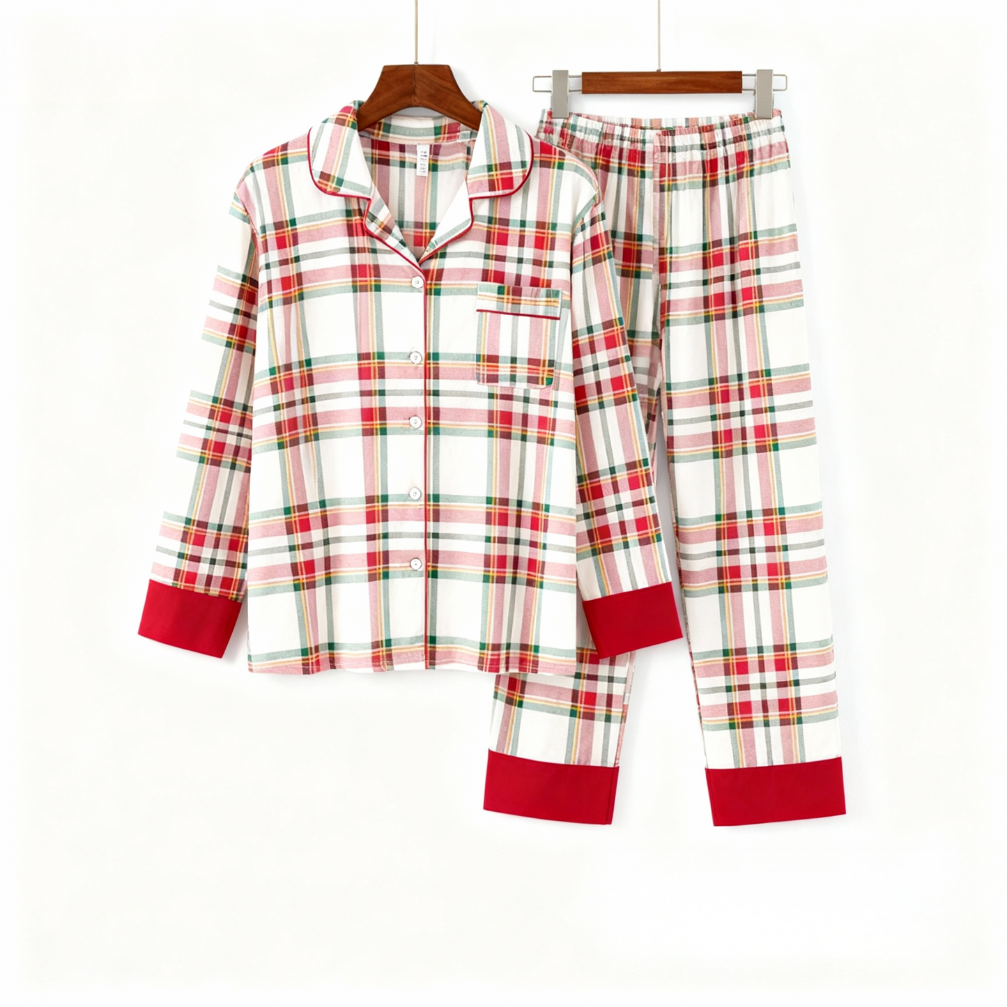 Luvik | Jouluruudullinen Perhepyjama-setti - Napitus Etureunassa