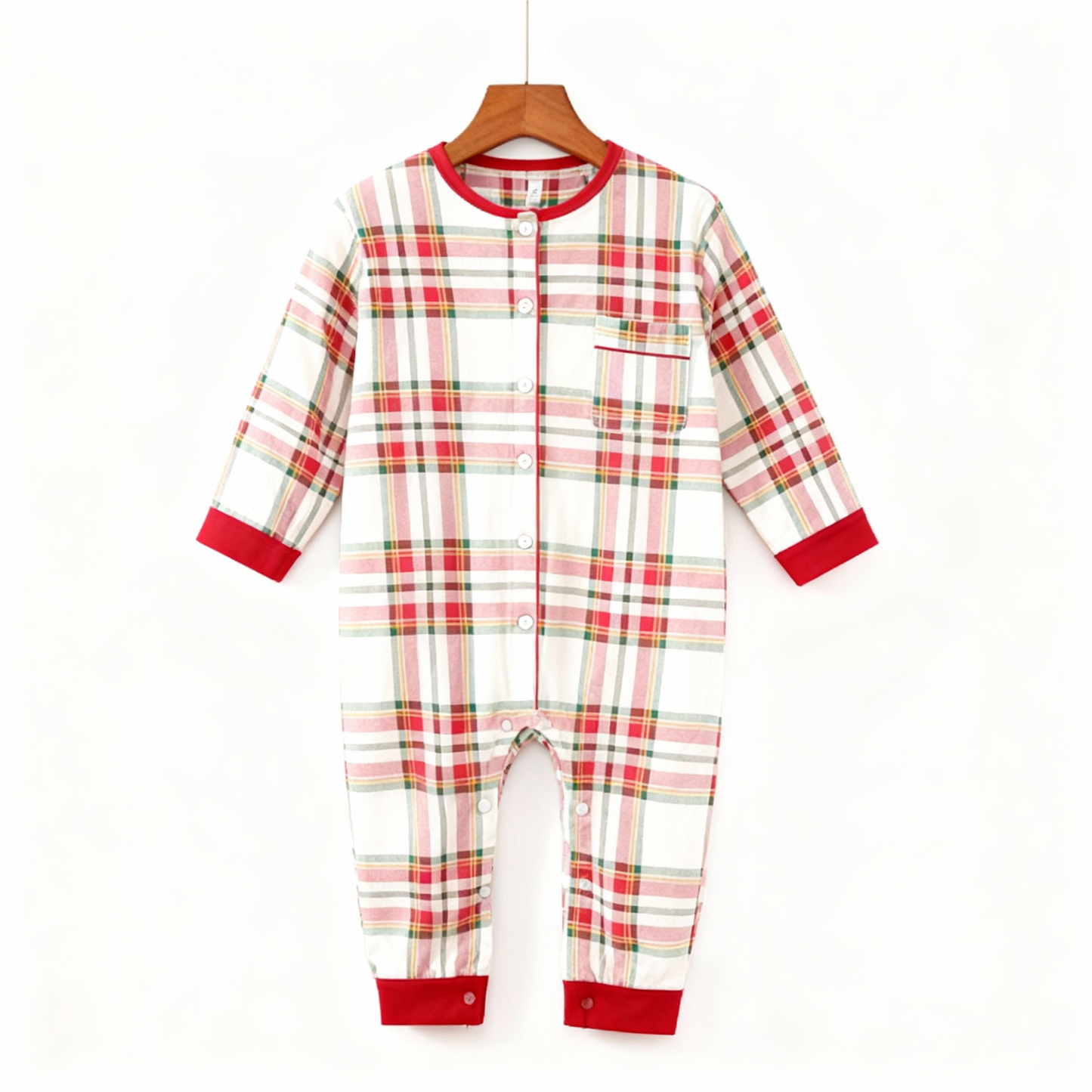 Luvik | Jouluruudullinen Perhepyjama-setti - Napitus Etureunassa