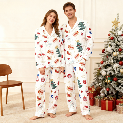 Luvik | Joulukaulus nappikaulus pyjamatakki perheelle