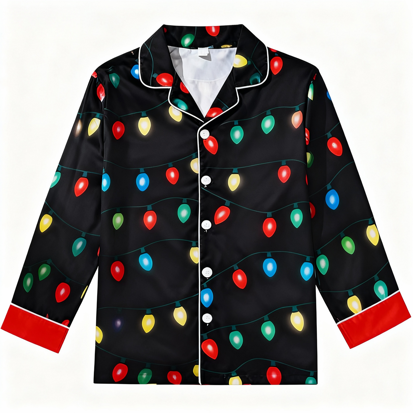 Luvik | Loma perhe nappikiinnitys satiininen joulupajama-setti