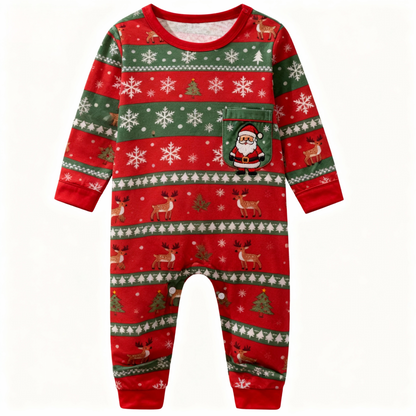 Luvik | Lomaperheen nappikauluspaita jouluyöasu