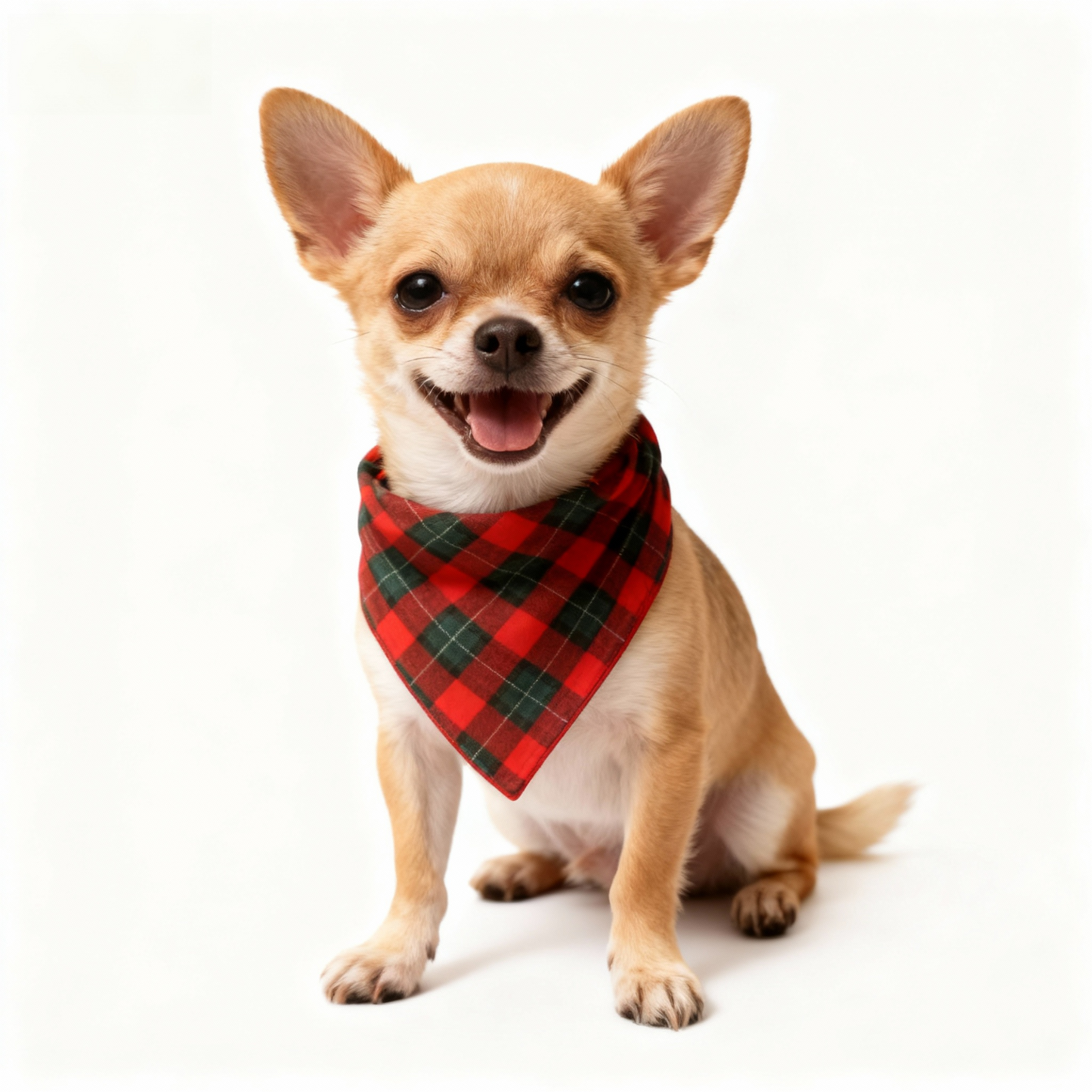 Luvik | Joulun punainen ja vihreä ruudullinen nappisuljenta perhe-iltapuvut