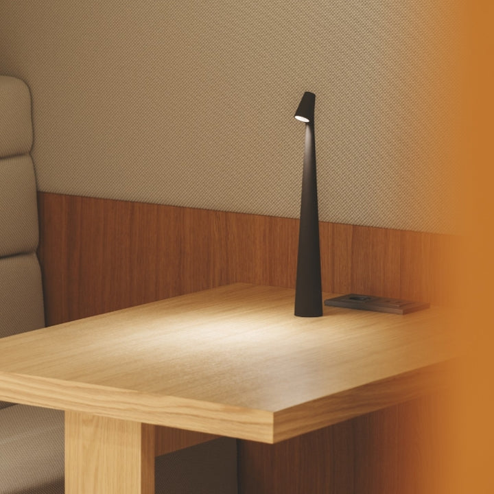 Luvikno | Skulpturell Bordlampe Trådløs LED Lampe Solid Aluminiums 10000mAh Batteri 3-Nivå Dimming CRI 90 USB-C Ladekontakt Varm Hvit 2700K
