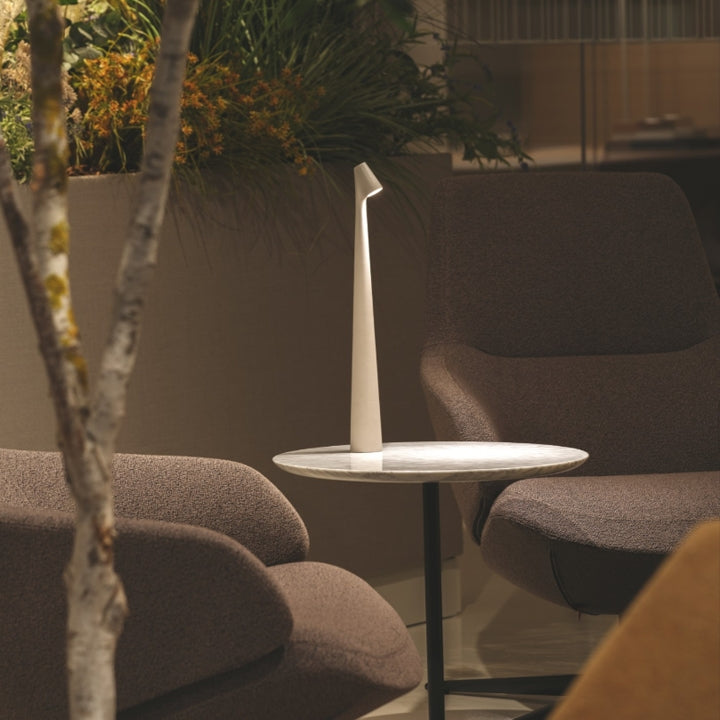 Luvikno | Skulpturell Bordlampe Trådløs LED Lampe Solid Aluminiums 10000mAh Batteri 3-Nivå Dimming CRI 90 USB-C Ladekontakt Varm Hvit 2700K