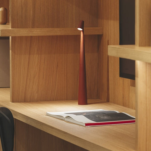 Luvikno | Skulpturell Bordlampe Trådløs LED Lampe Solid Aluminiums 10000mAh Batteri 3-Nivå Dimming CRI 90 USB-C Ladekontakt Varm Hvit 2700K