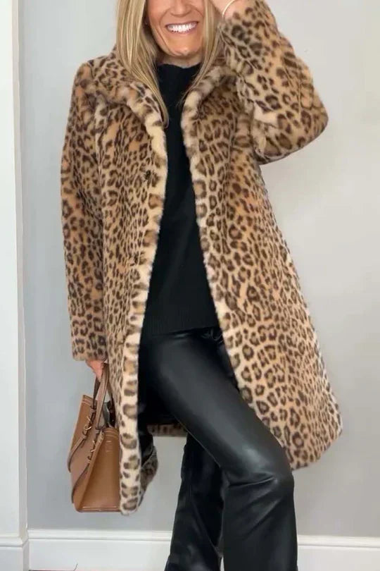 Luvik | Klassisk vinterjakke for kvinner med leopardmønster