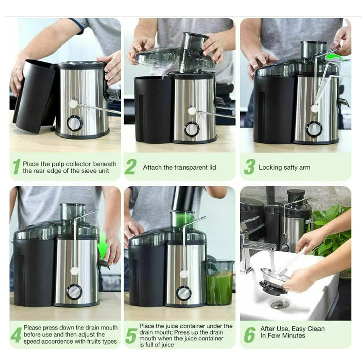 Juicer med kanne 800W (1,25 liter pulpcontainer) | Luvikno