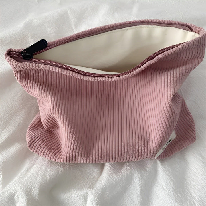 CorduroyGlam Bag - Cord Romslig Organiseringsveske for Kosmetikk | Luvikno
