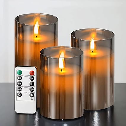 Luvikno | LuxeLumen LED Lysestake Set | Elegante LED lys med fjernkontroll for atmosfærisk stemning
