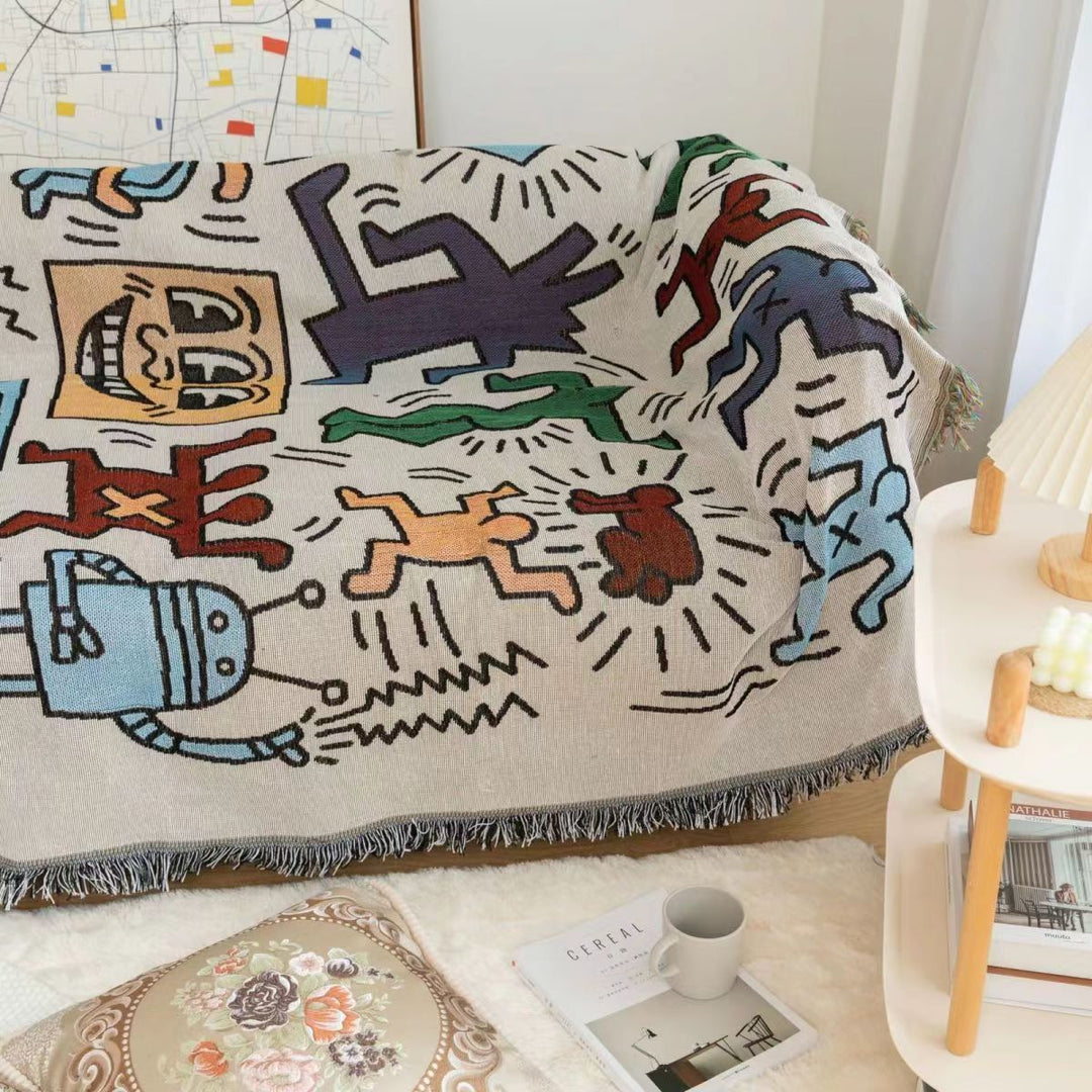 Keith Haring Puslespill-Throw Teppe Luvikno