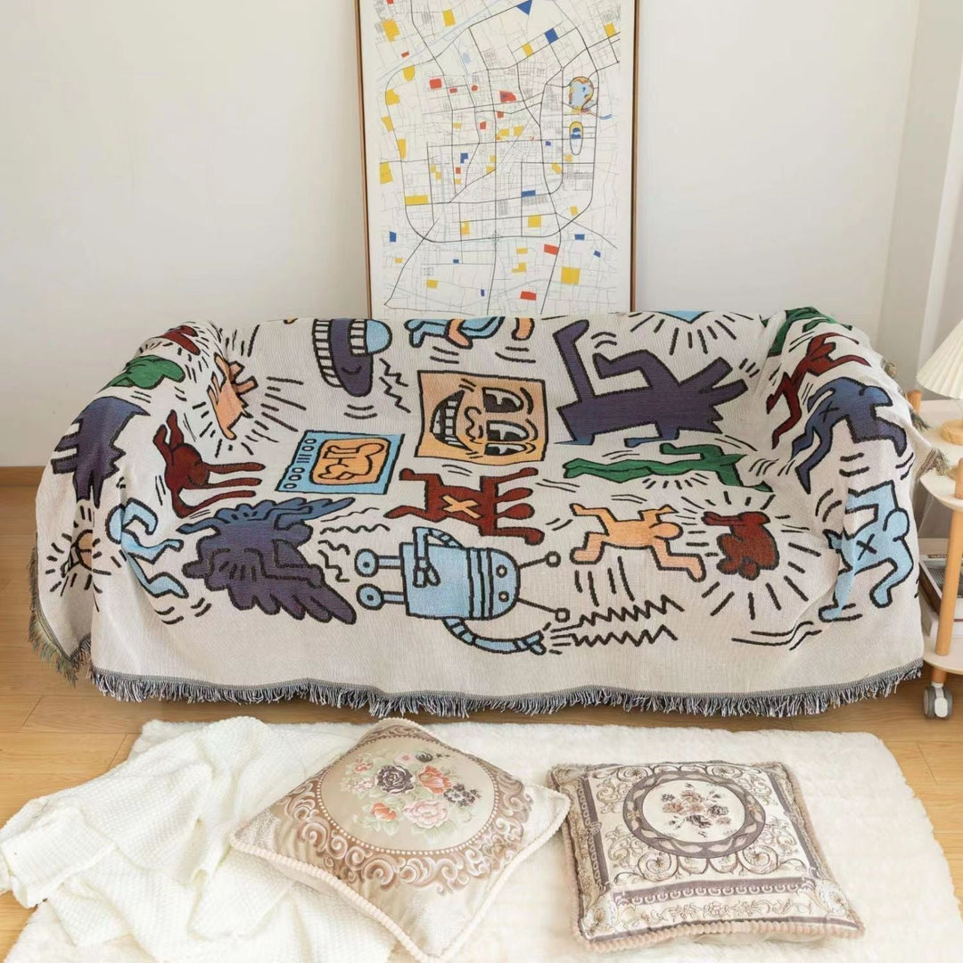Keith Haring Puslespill-Throw Teppe Luvikno