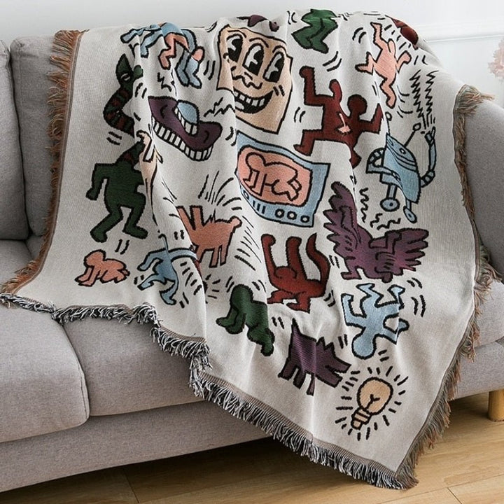 Keith Haring Puslespill-Throw Teppe Luvikno