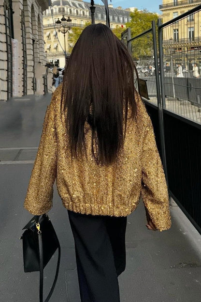 Luvik | Kaulukset Metalliset Pailleteilla Takki