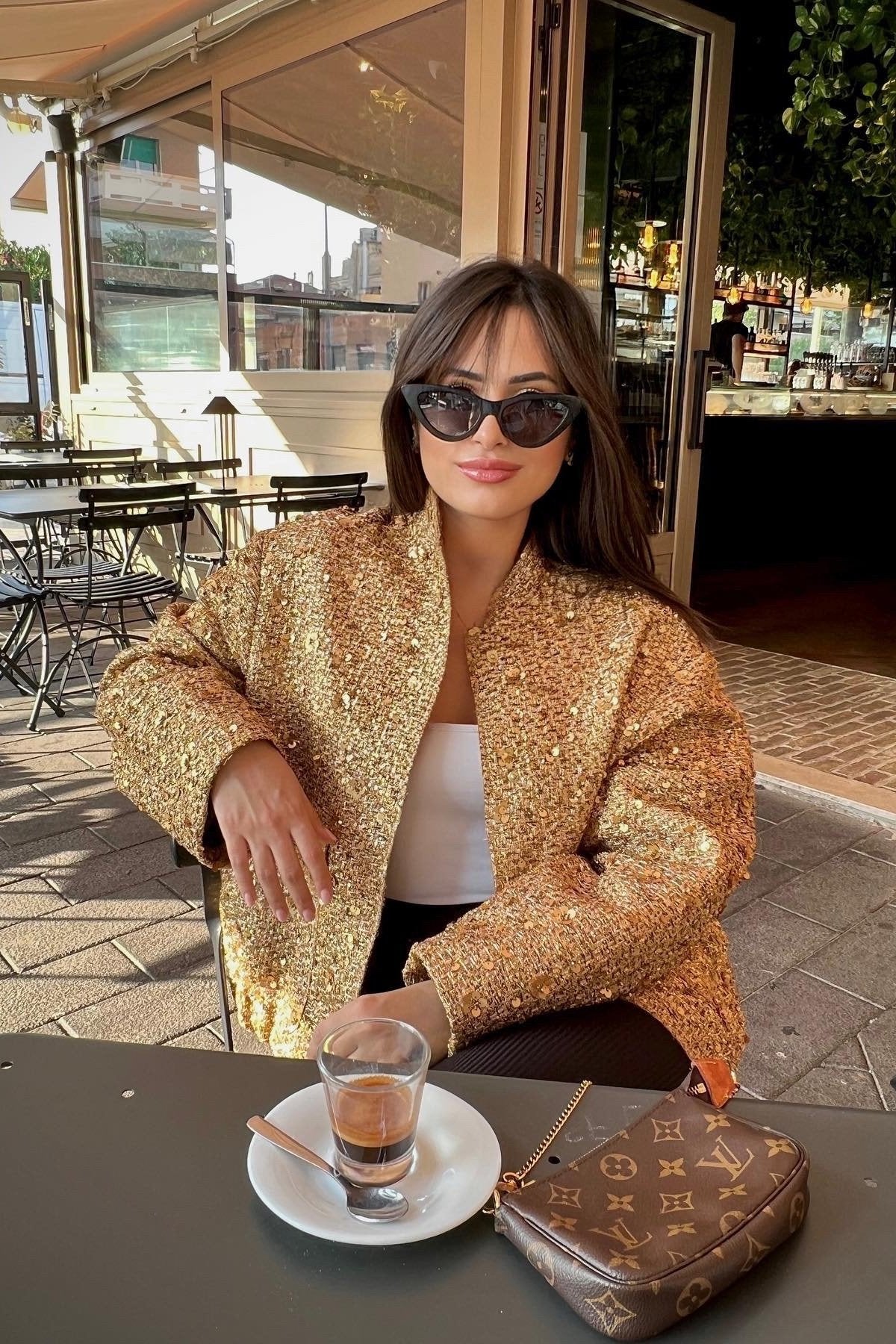 Luvik | Kaulukset Metalliset Pailleteilla Takki