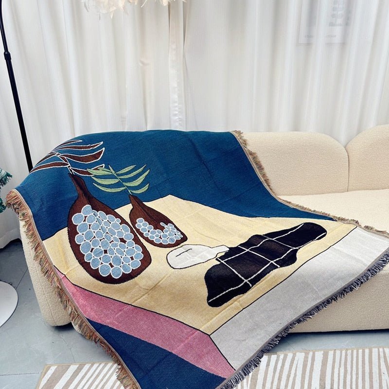 Strikket Jacquard Kastepledd for Koselig Hjemmedekor | Luvikno