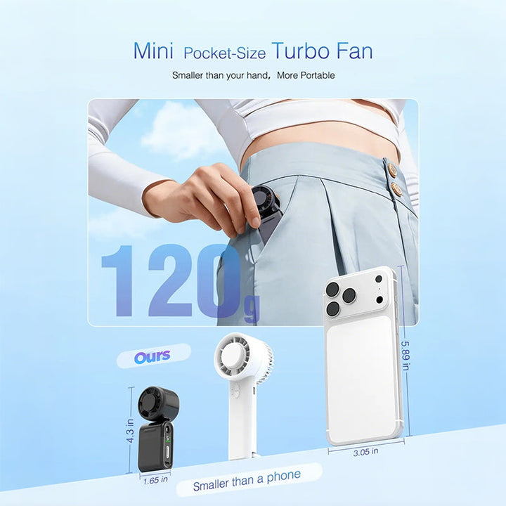 Foldbar Håndholdt Turbo Mini Bærbar Vifte | Luvikno