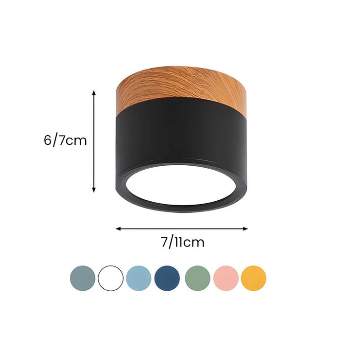 Taklampe med rosa flush trefinish Luvikno