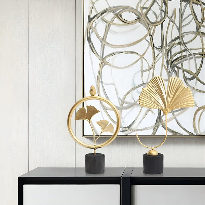 Minimalistisk Ginkgo-blad Skulptur for Elegant Naturlig Sjarm Luvikno