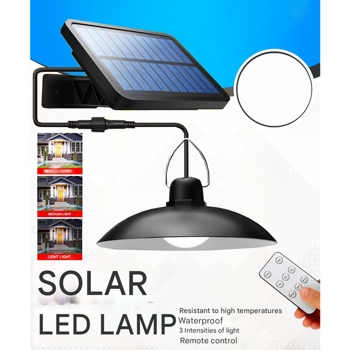 SolarDuo LED Lamp Sett på Solenergi med Fjernkontroll | Luvikno