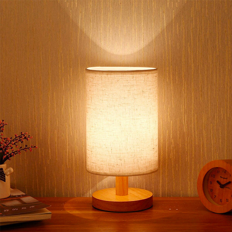 Skandinavisk Tre Nattbordlampe med Berøringskontroll Design | Luvikno