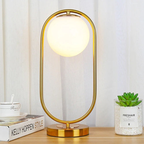Design Moon Ball Bedside Lamp - Chic Glass Glow Light | Luvikno