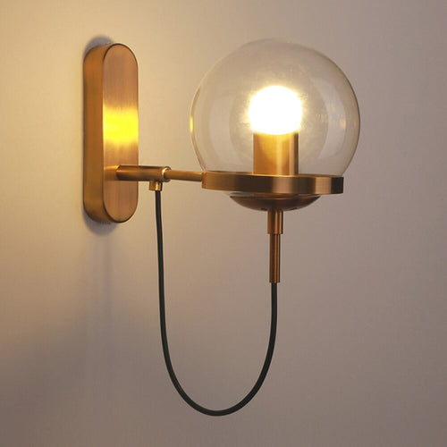 Chic Design Vegglampe med Glasskuppel | Luvikno