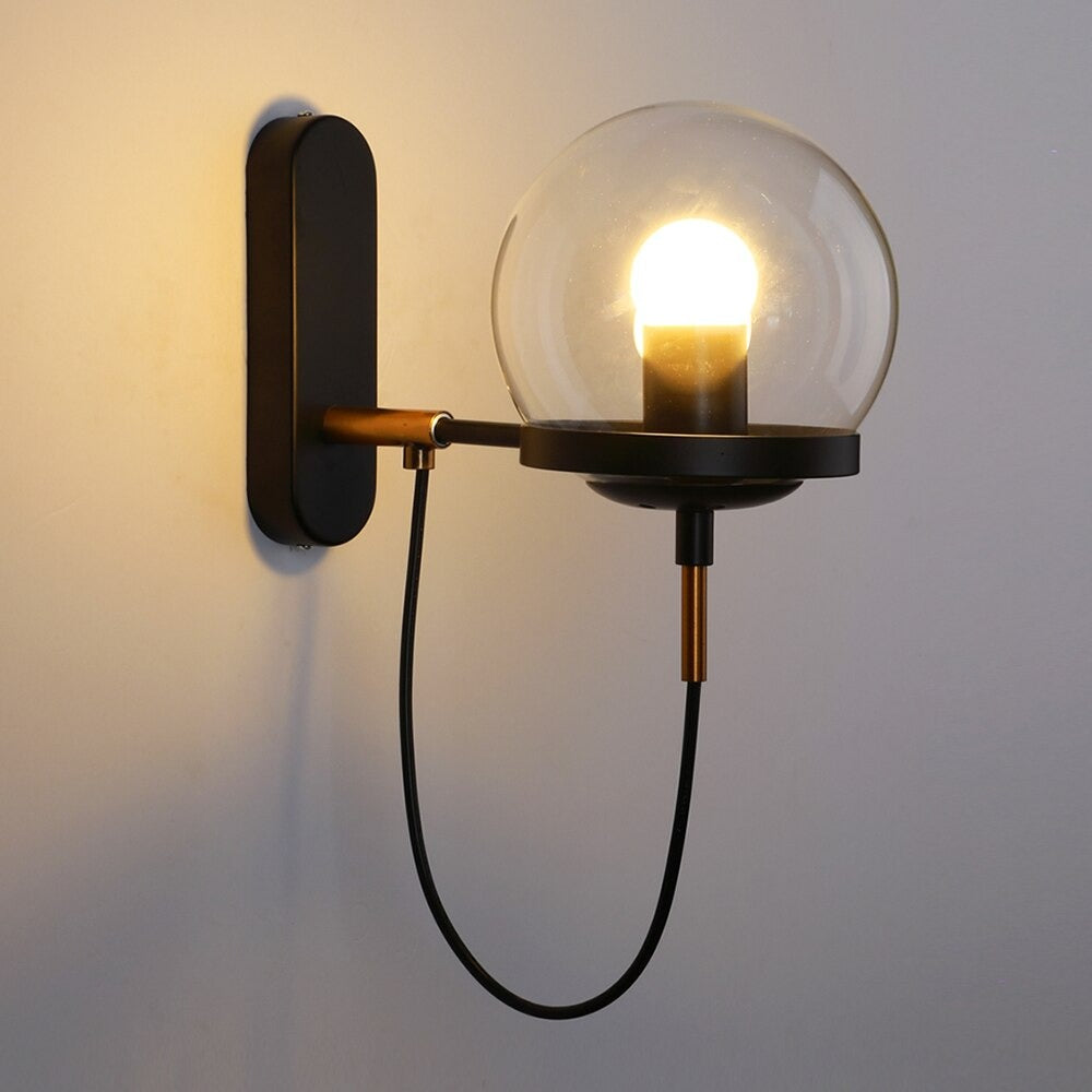Chic Design Vegglampe med Glasskuppel | Luvikno