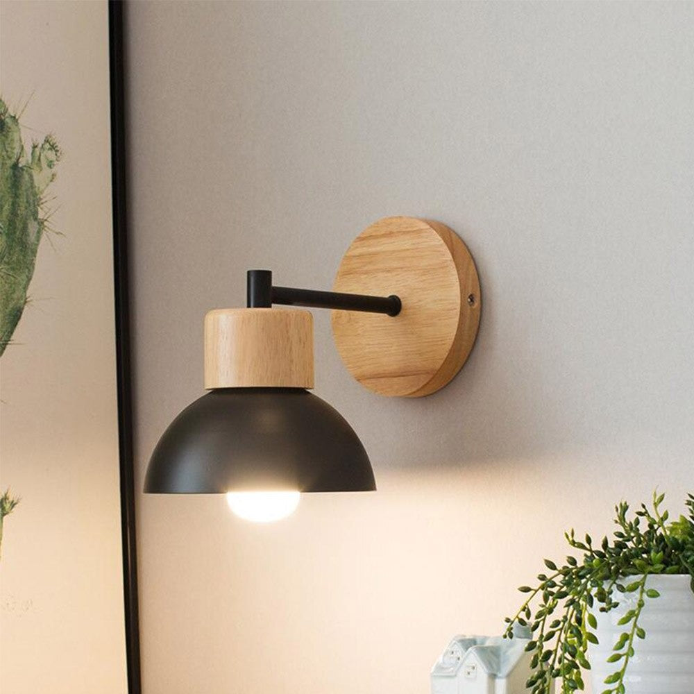 Retro trevegg sengebordlampe med vintage Edison-stil | Luvikno