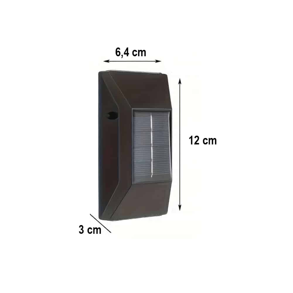 LED solcelle vegglampe (opp-nedlys), 2 stk. Svart | Luvikno