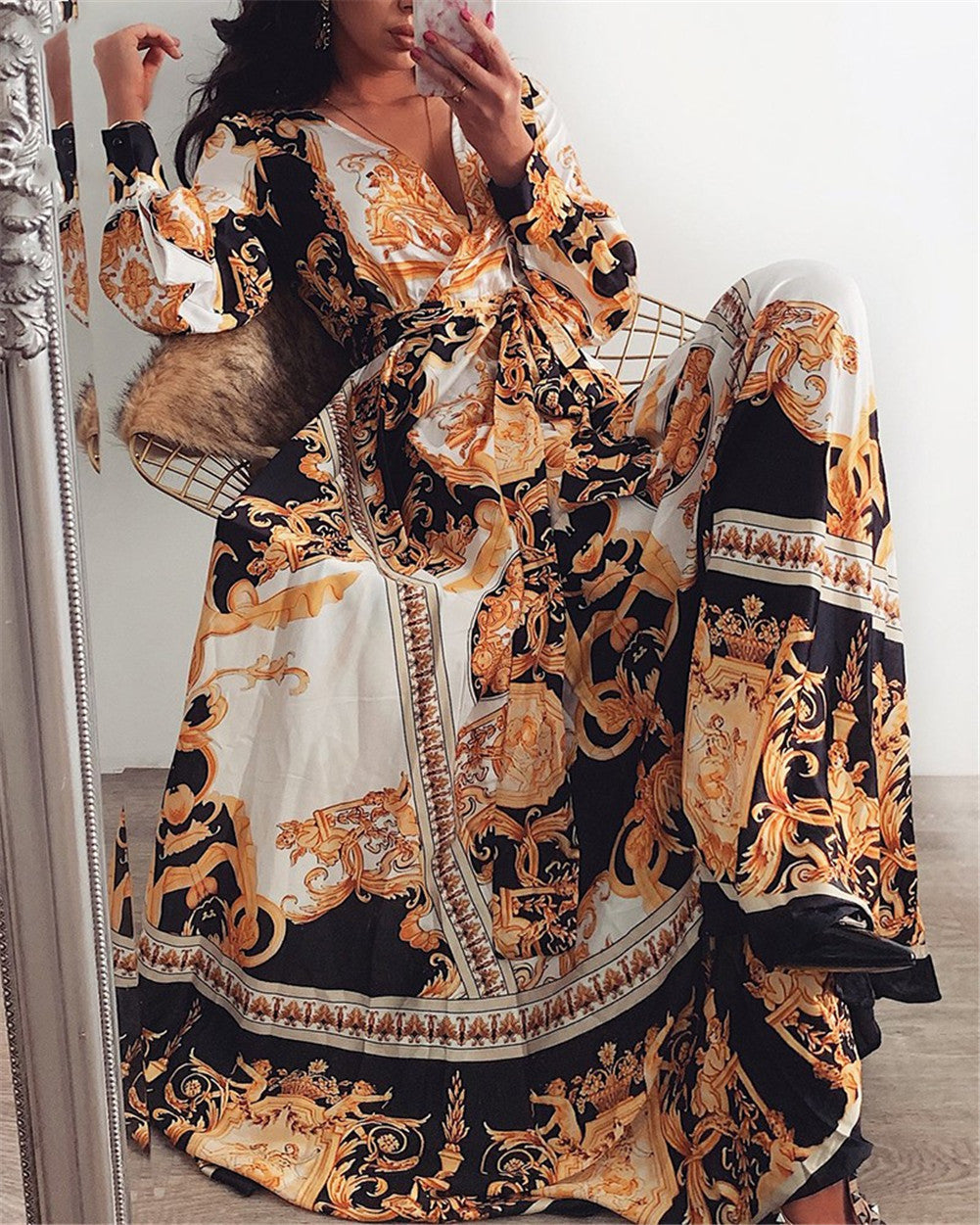 Luvik | Käännettävä mekko - Boho Naisten mekko halkiolla