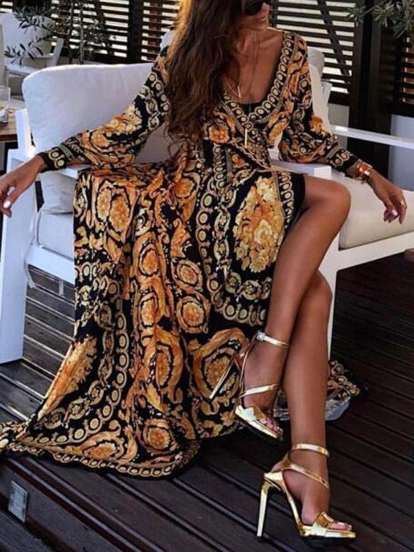 Luvik | Käännettävä mekko - Boho Naisten mekko halkiolla
