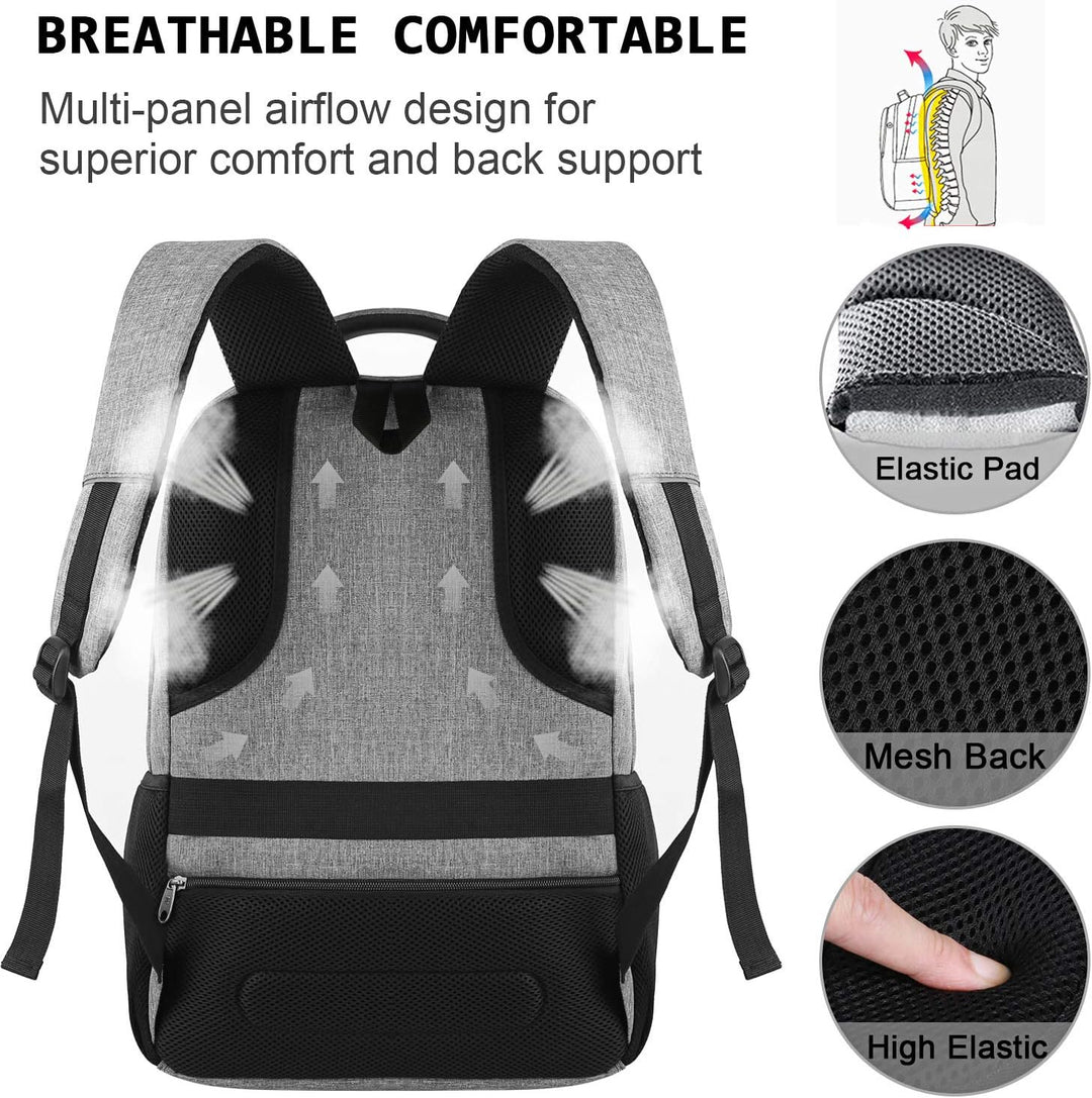 Slim anti-tyveri laptop ryggsekk med USB-ladeport | Luvikno