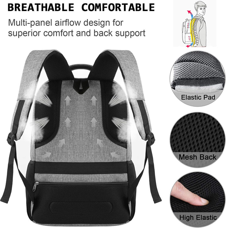 Slim anti-tyveri laptop ryggsekk med USB-ladeport | Luvikno