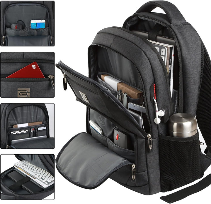 Slim anti-tyveri laptop ryggsekk med USB-ladeport | Luvikno