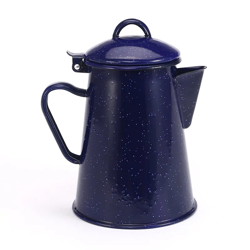Stor kapasitet emaljert håndtaks gryte for kaffe te vann emaljert kanne | Luvikno