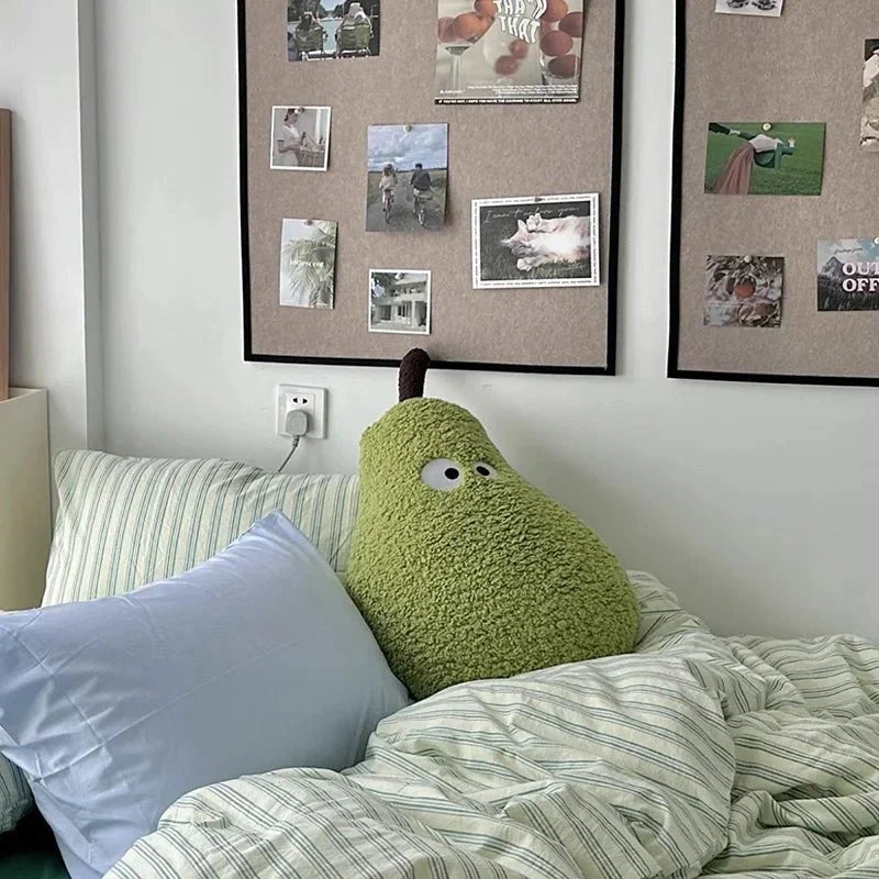 Stor Plush Pear Sofa Cushion for Cozy Bedroom Decor | Luvikno