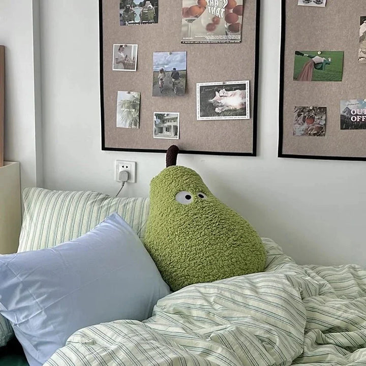Stor Plush Pear Sofa Cushion for Cozy Bedroom Decor | Luvikno
