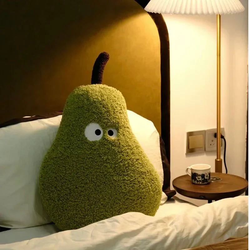 Stor Plush Pear Sofa Cushion for Cozy Bedroom Decor | Luvikno