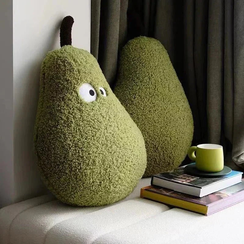 Stor Plush Pear Sofa Cushion for Cozy Bedroom Decor | Luvikno